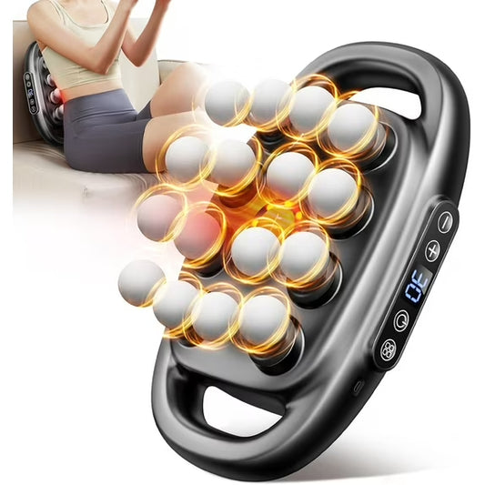 16-Head Deep Tissue Massage Gun - Electric Muscle Massager for Back, Shoulders, Legs & Feet