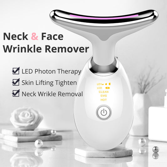 EMS Thermal Neck Massager - Electric Microcurrent Wrinkle Remover for Lifting & Tightening